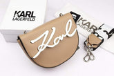 Karl Lagerfeld K Signature Round Cross Body Shoulder Bag With OG Box & Dust Bag (Khaki - 629)